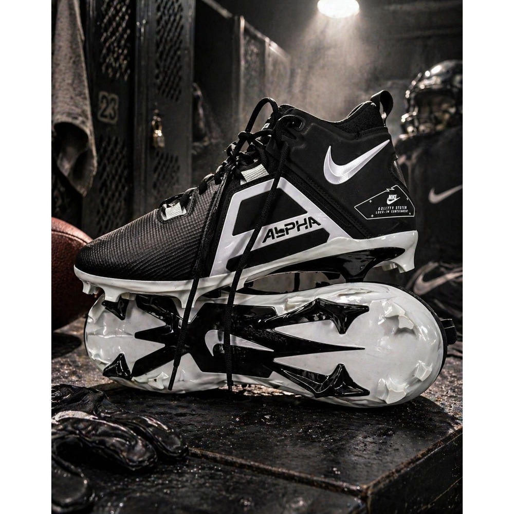 Nike Alpha Menace Elite 3 Mens‎ 13.5 Black White Like NWOT CT6649-001 Cleats